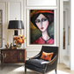 Hand - Painted Abstract Portrait Wall Art, Textured Modern Decor for Home