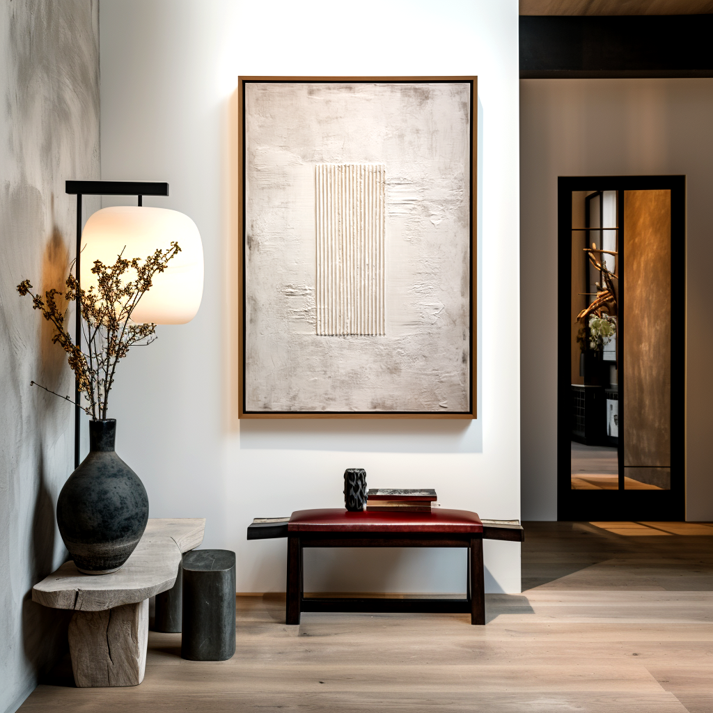 Quiet Column-Minimalist Ribbed Painting