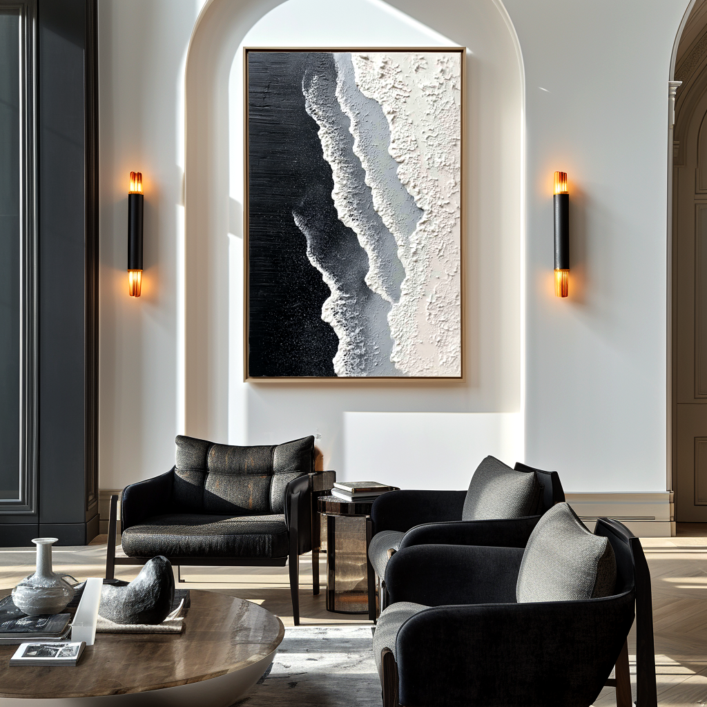 Seafoam Layers-Textured Beach Painting