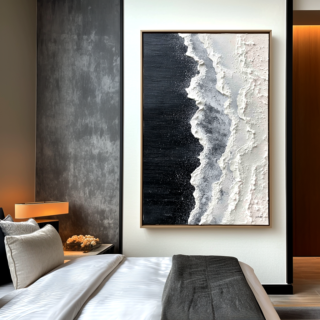 Tide Edge-Black Sand Beach Painting