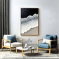Hand - Painted Textured Black and White Coastal Wave Wall Art, Modern Decor