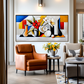 Hand - Painted Cubist Floral Still Life Wall Art, Modern Home Decor