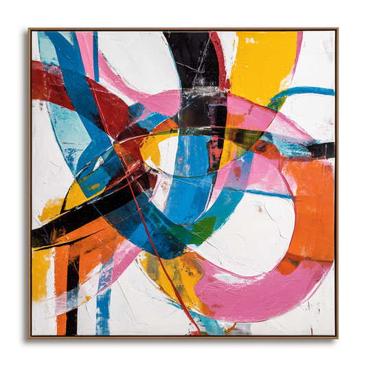 Hand - Painted Colorful Abstract Wall Art, Modern Home Decor