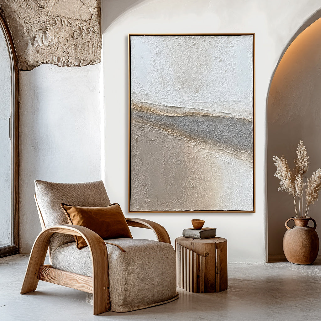 Taupe Ridge-Minimal Textured Painting