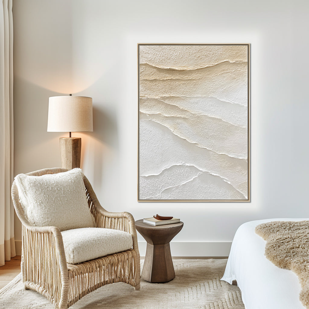 Ivory Strata-Layered Relief Painting
