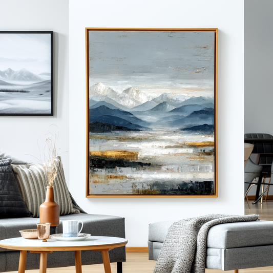 Majestic Drift — Textured Abstract Mountain Landscape Canvas Art