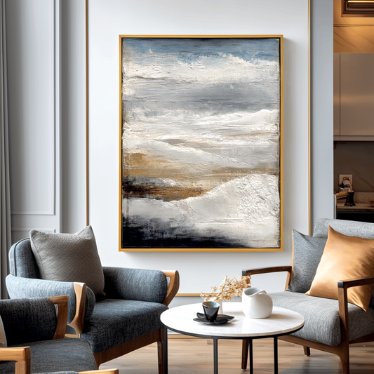 Silent Highlands — Textured Abstract Mountain Landscape Canvas Art