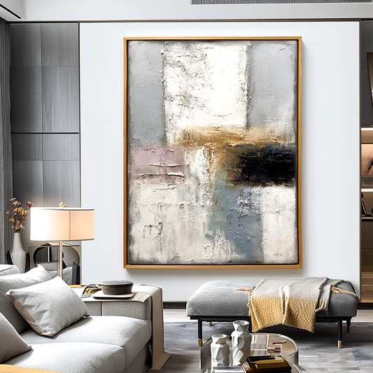 Golden Silence — Textured Abstract Canvas Art