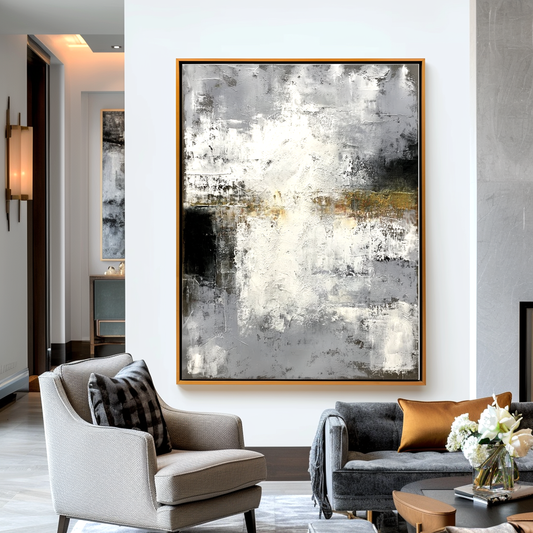 Silent Horizon — Textured Abstract Neutral Wall Art