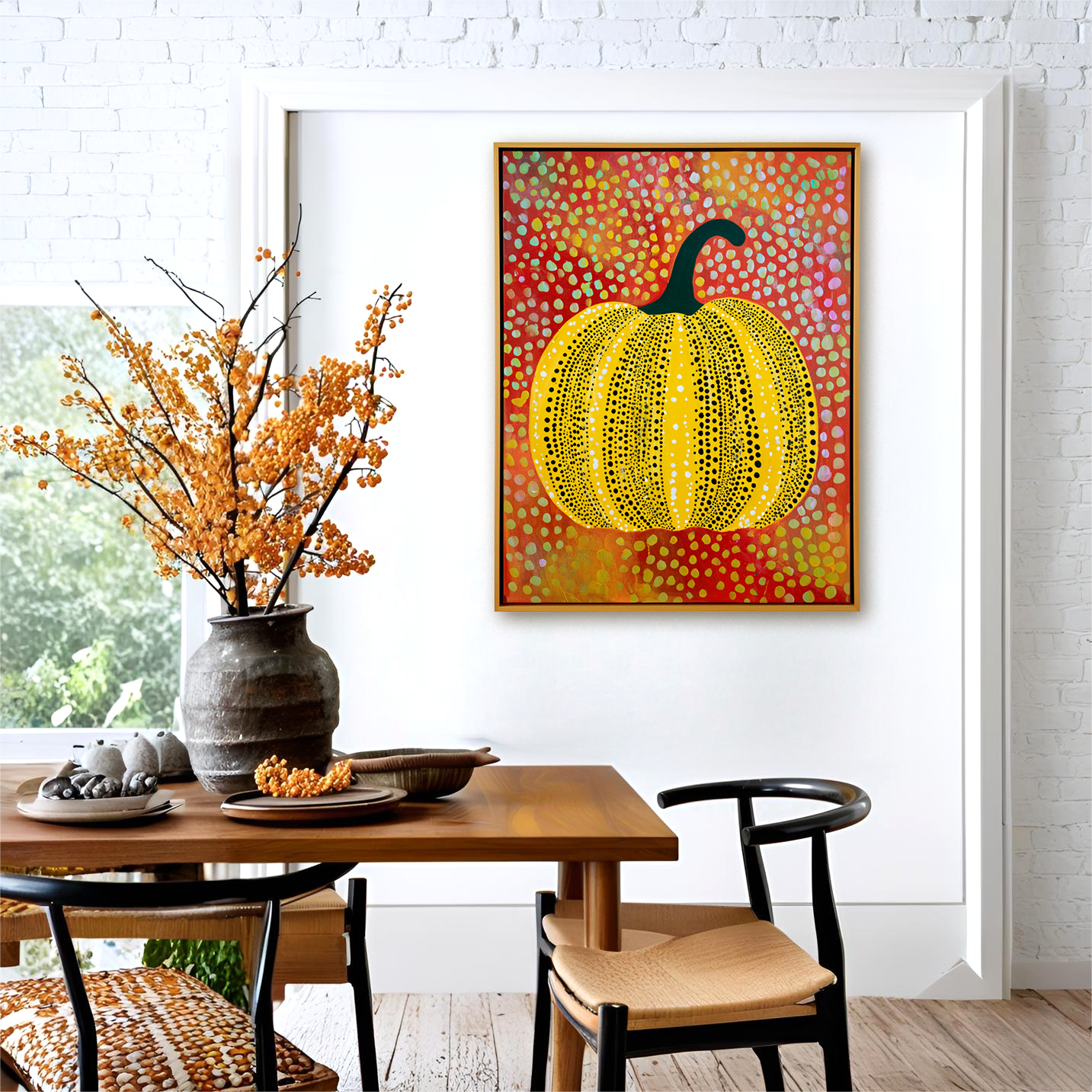 Radiant Harvest – Textured Pop Art Pumpkin Wall Painting
