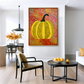 Radiant Harvest – Textured Pop Art Pumpkin Wall Painting