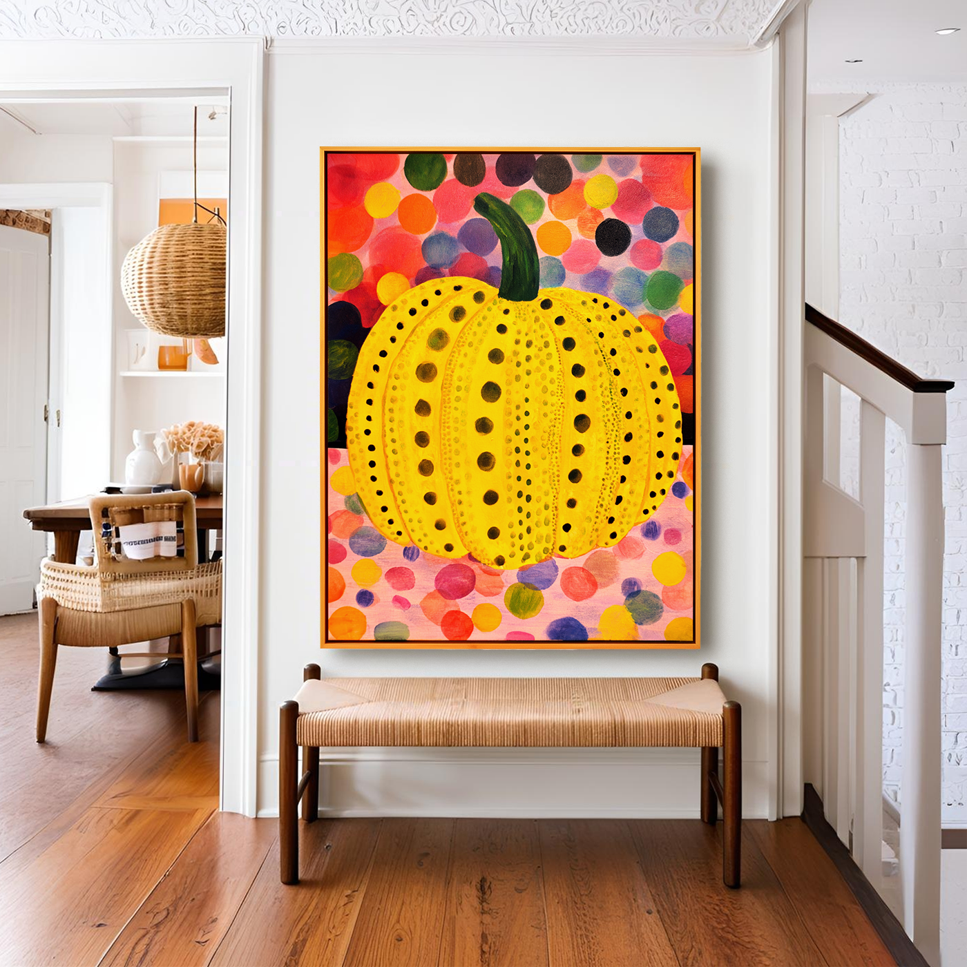 Sunlit Pumpkin-Colorful Pop Art Painting