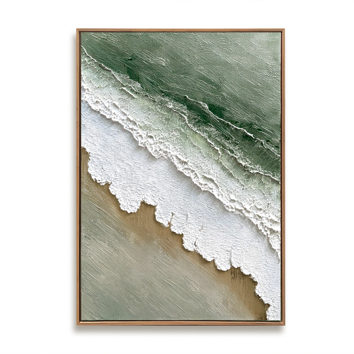 Tidal Serenity – Textured Ocean Wave Oil Painting on Canvas