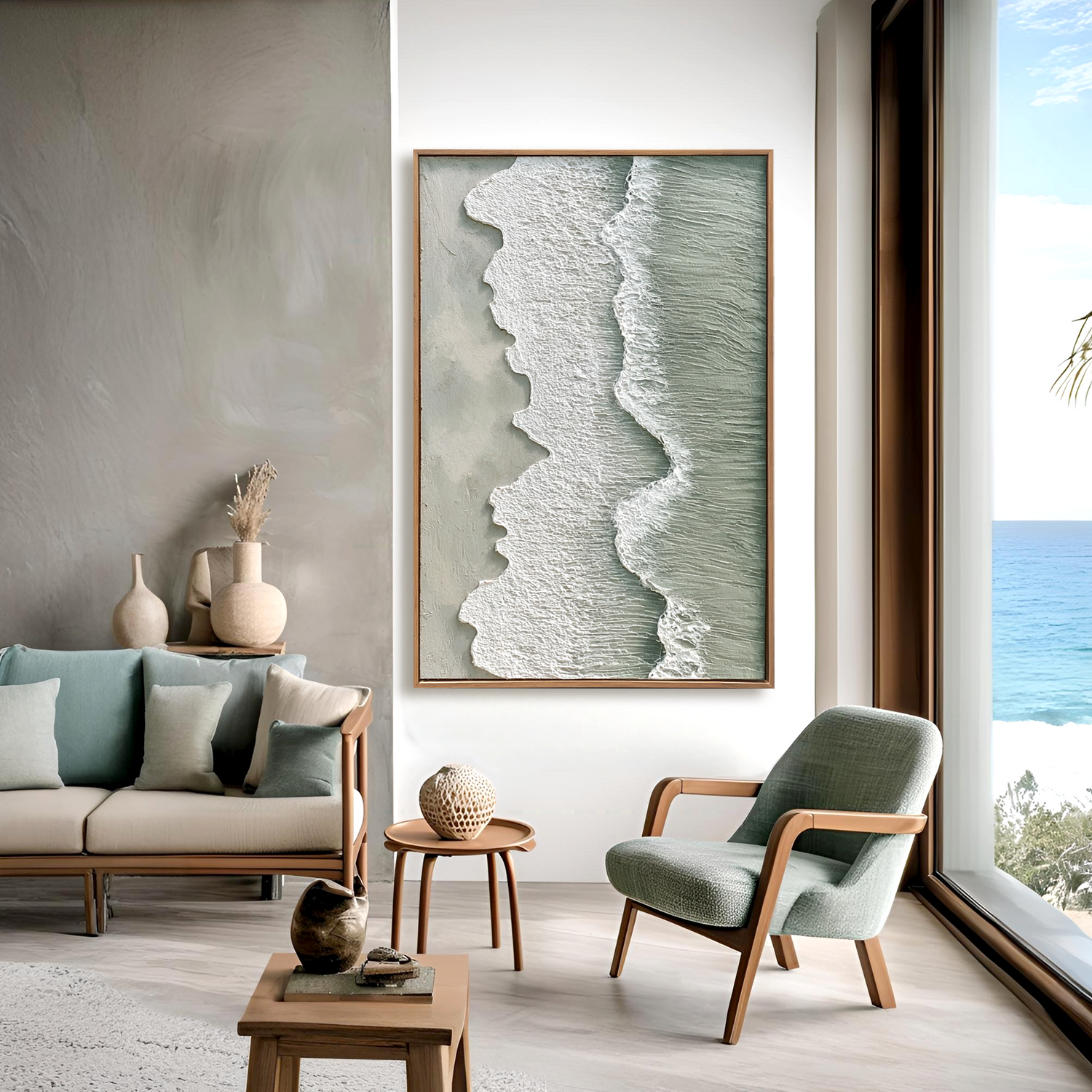Tidal Layers-Textured Coastal Painting