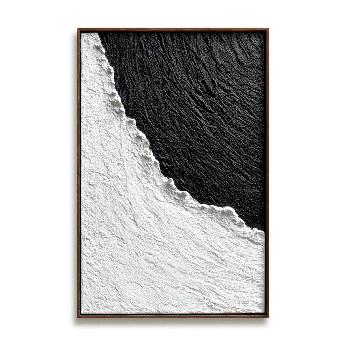 Black and White Textured Abstract Oil Painting – Hand-Painted ...