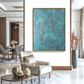 Aqua Stillness – Blue Textured Abstract Oil Painting on Canvas