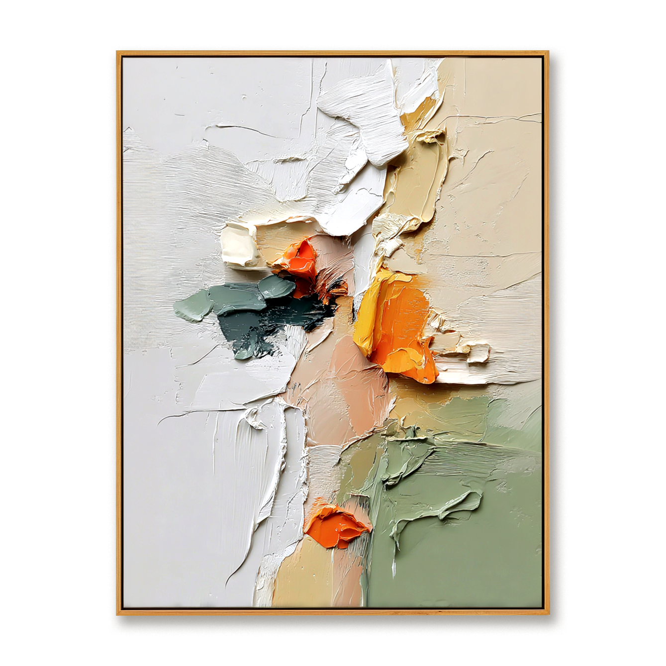 Golden Layers – Textured Abstract Oil Painting on Canvas