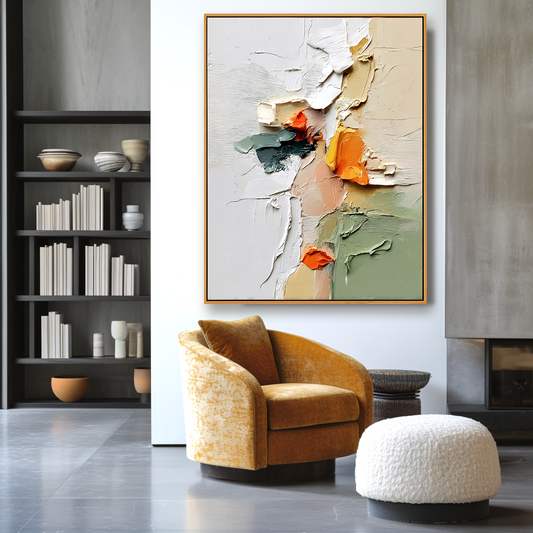 Golden Layers – Textured Abstract Oil Painting on Canvas