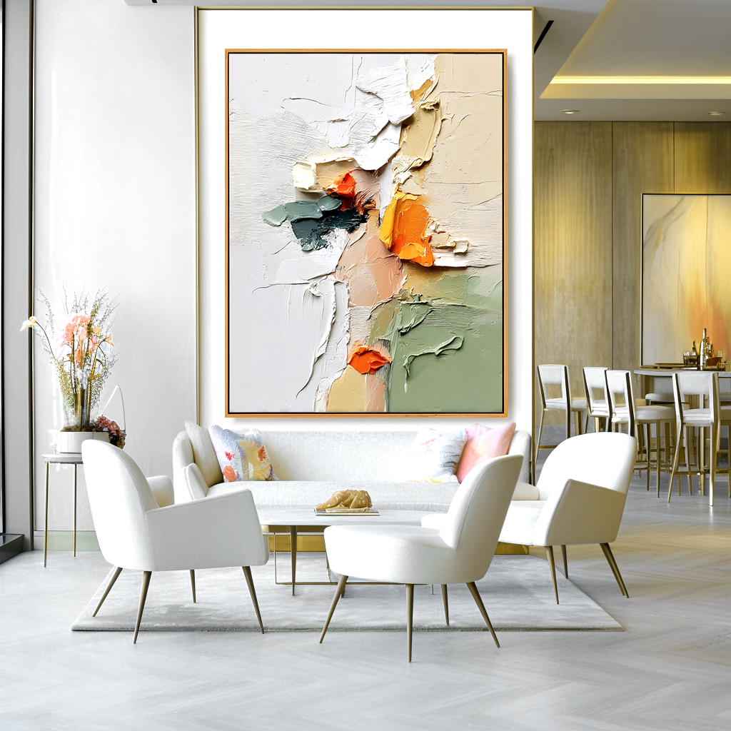 Golden Layers – Textured Abstract Oil Painting on Canvas