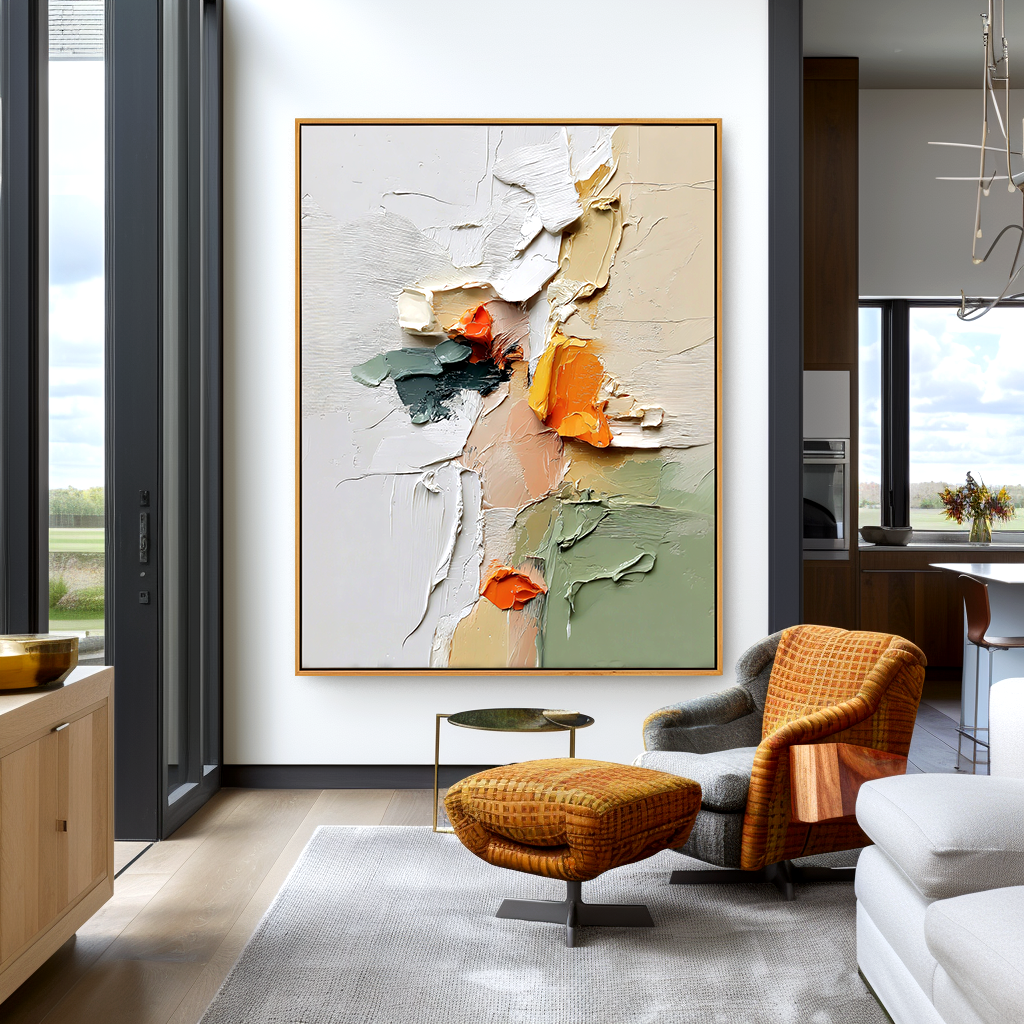 Golden Layers – Textured Abstract Oil Painting on Canvas