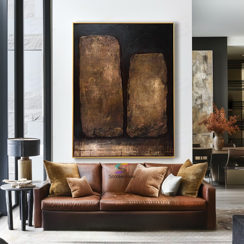 Ancient Bronze Monolith Painting