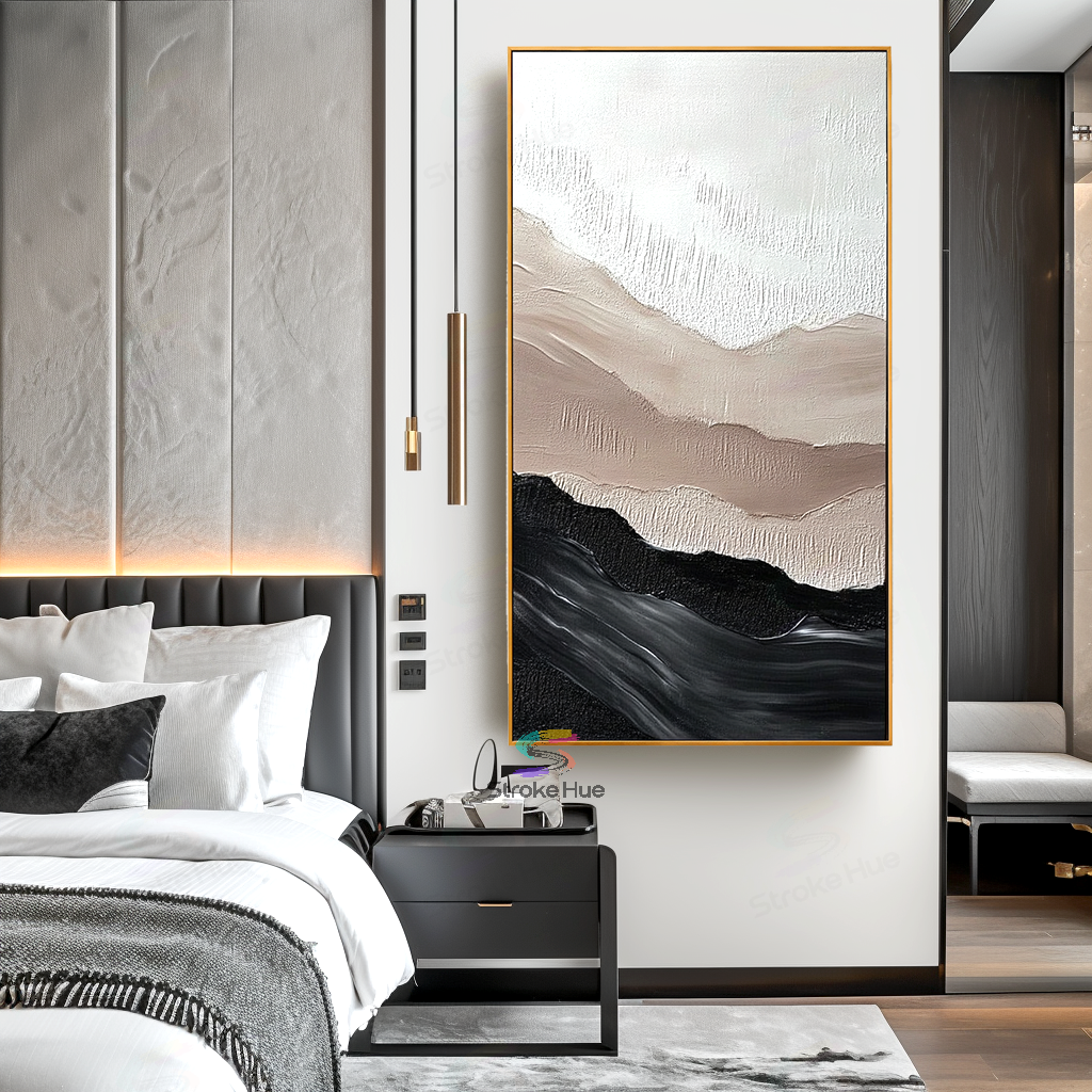 Misty Ridge Abstract Landscape Painting