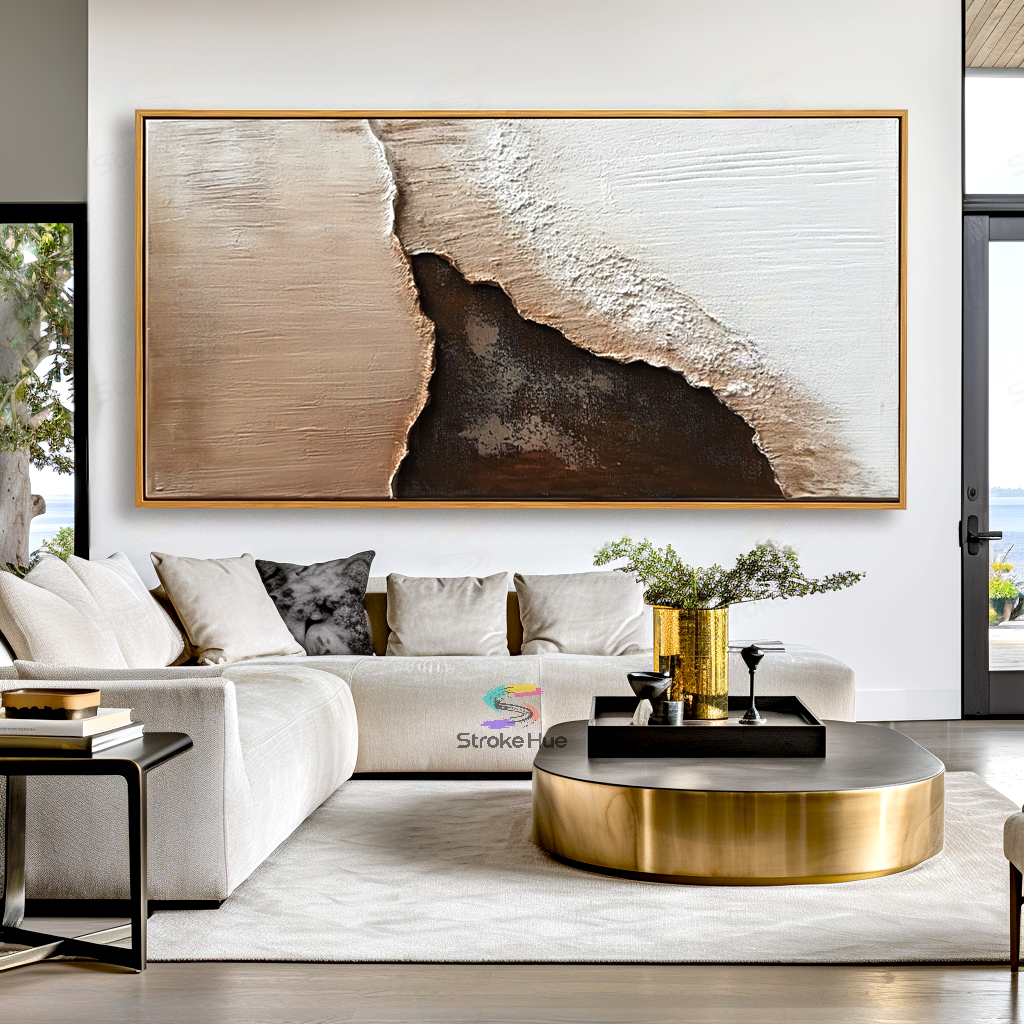 Clay Veil Divide-Textured Abstract Painting