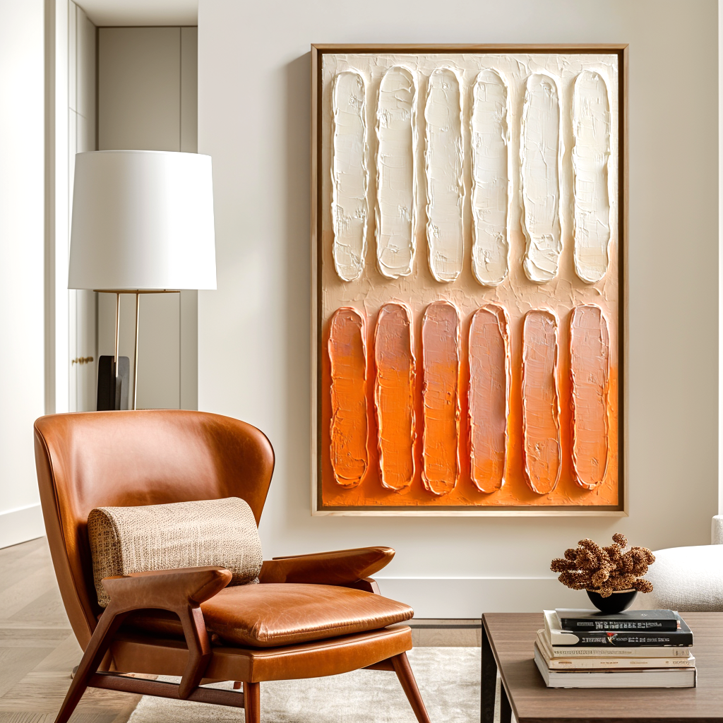 Sunset Strokes-Orange Cream Painting