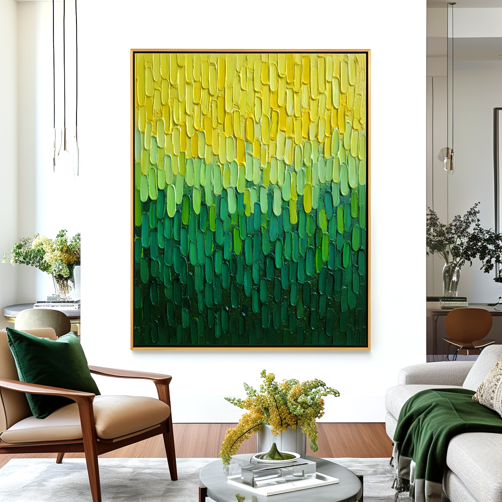 Lemon Grove-Yellow Green Impasto Painting