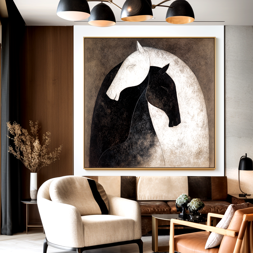 Moonlit Bond-Yin Yang Horse Painting