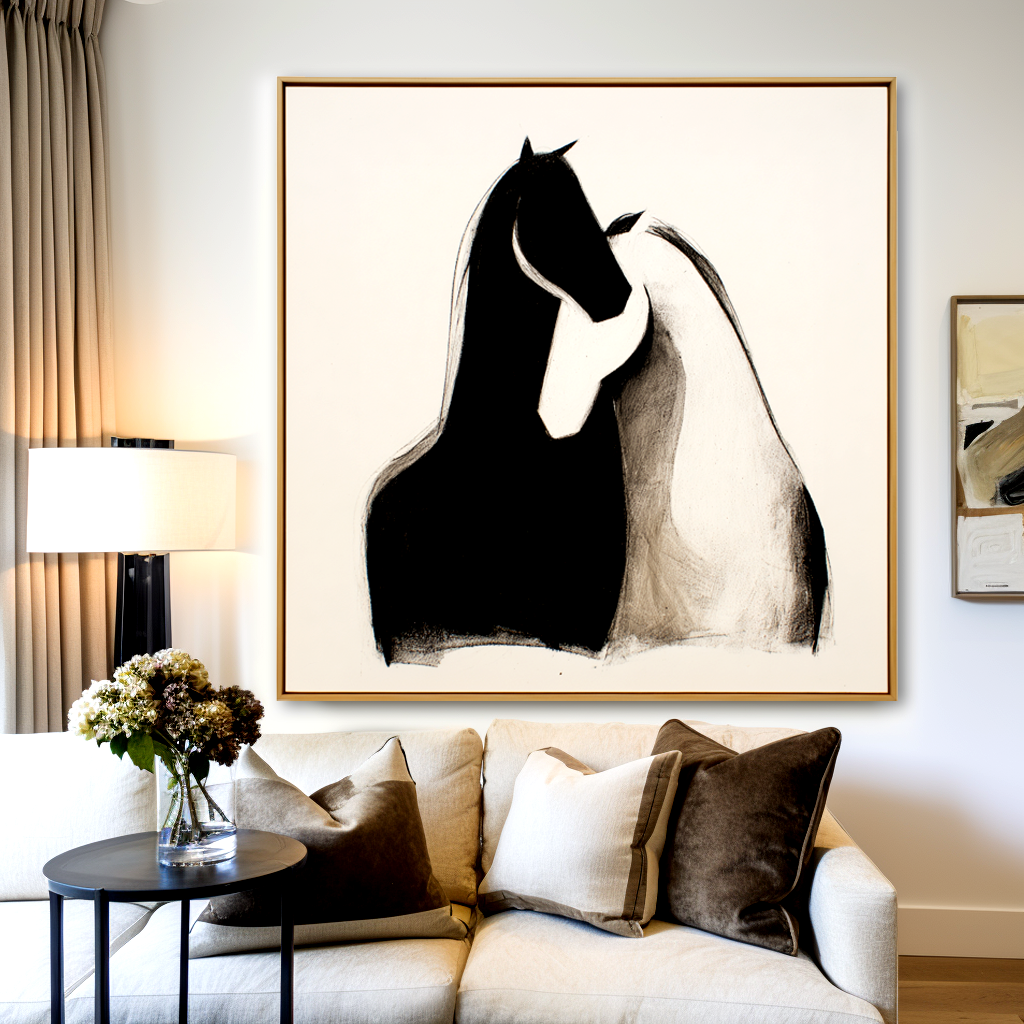 Quiet Grace-Minimalist Horse Painting
