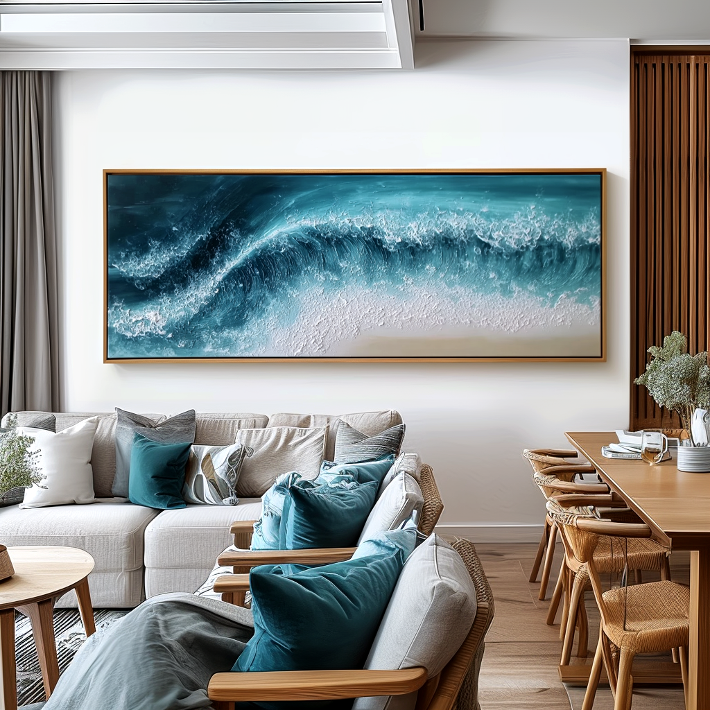 Blue Surge-Panoramic Wave Painting