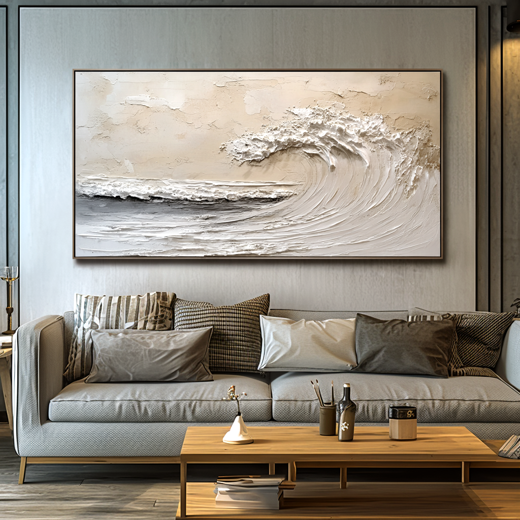 Ocean Crest-Textured Wave Painting