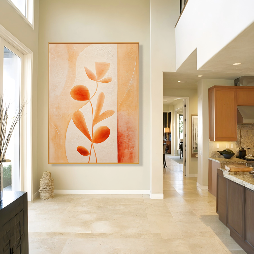 Amber Stem-Orange Botanical Painting