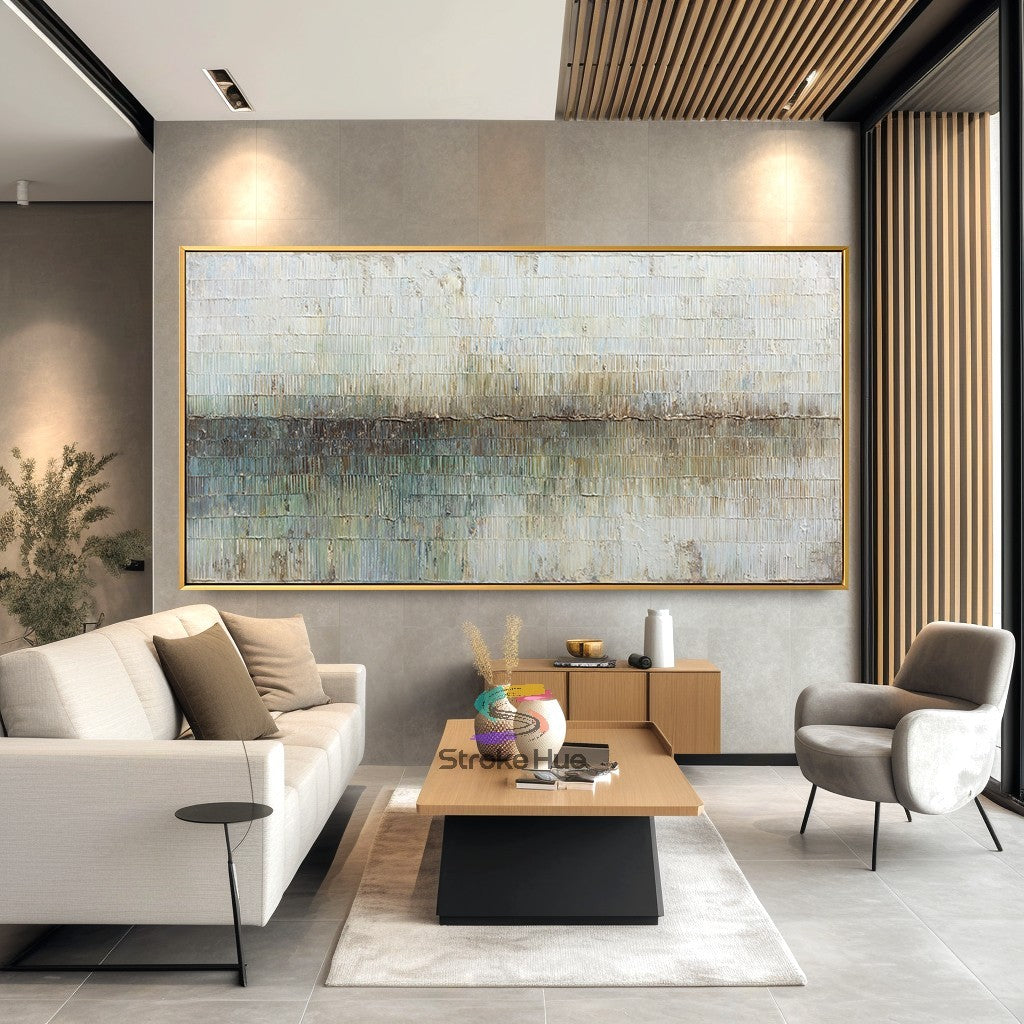 Mistline Calm-Abstract Horizon Painting