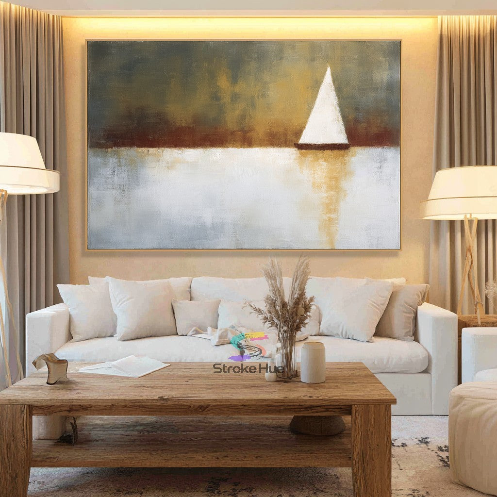 Amber Harbor Sail-Sailboat Painting