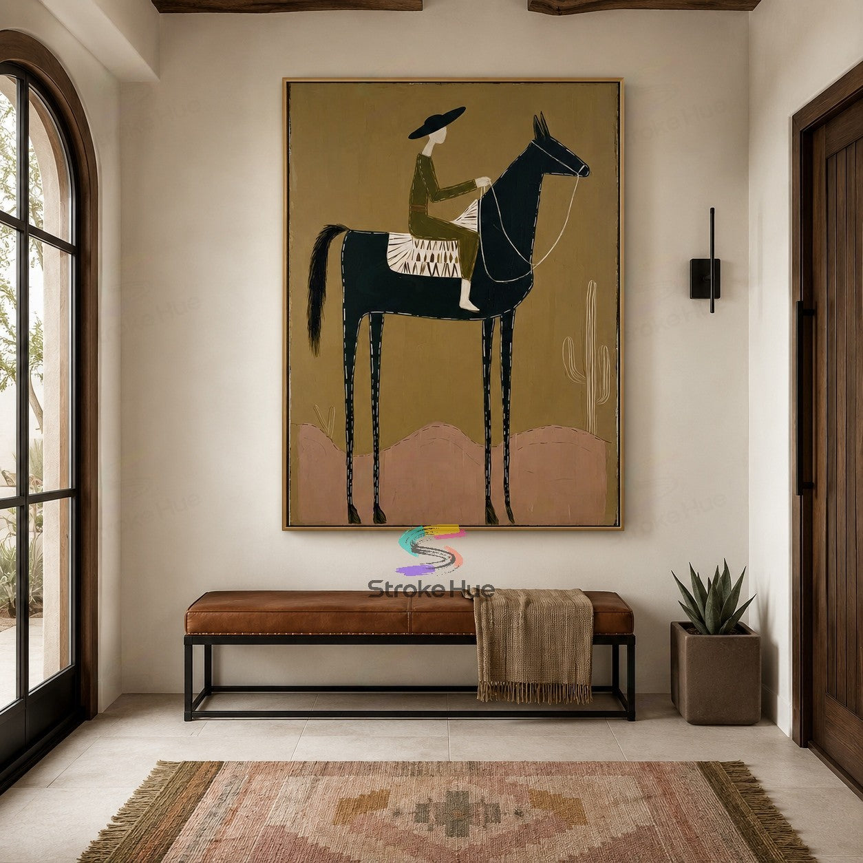 Cactus Trail-Western Rider Painting