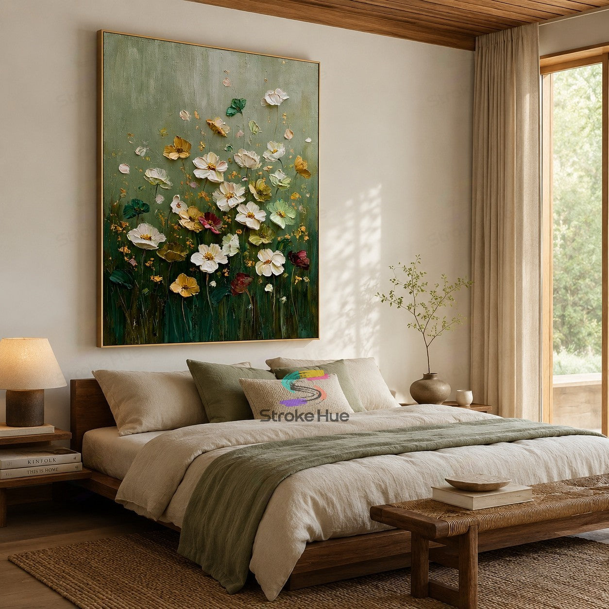 Blooming Sage-Textured Floral Painting
