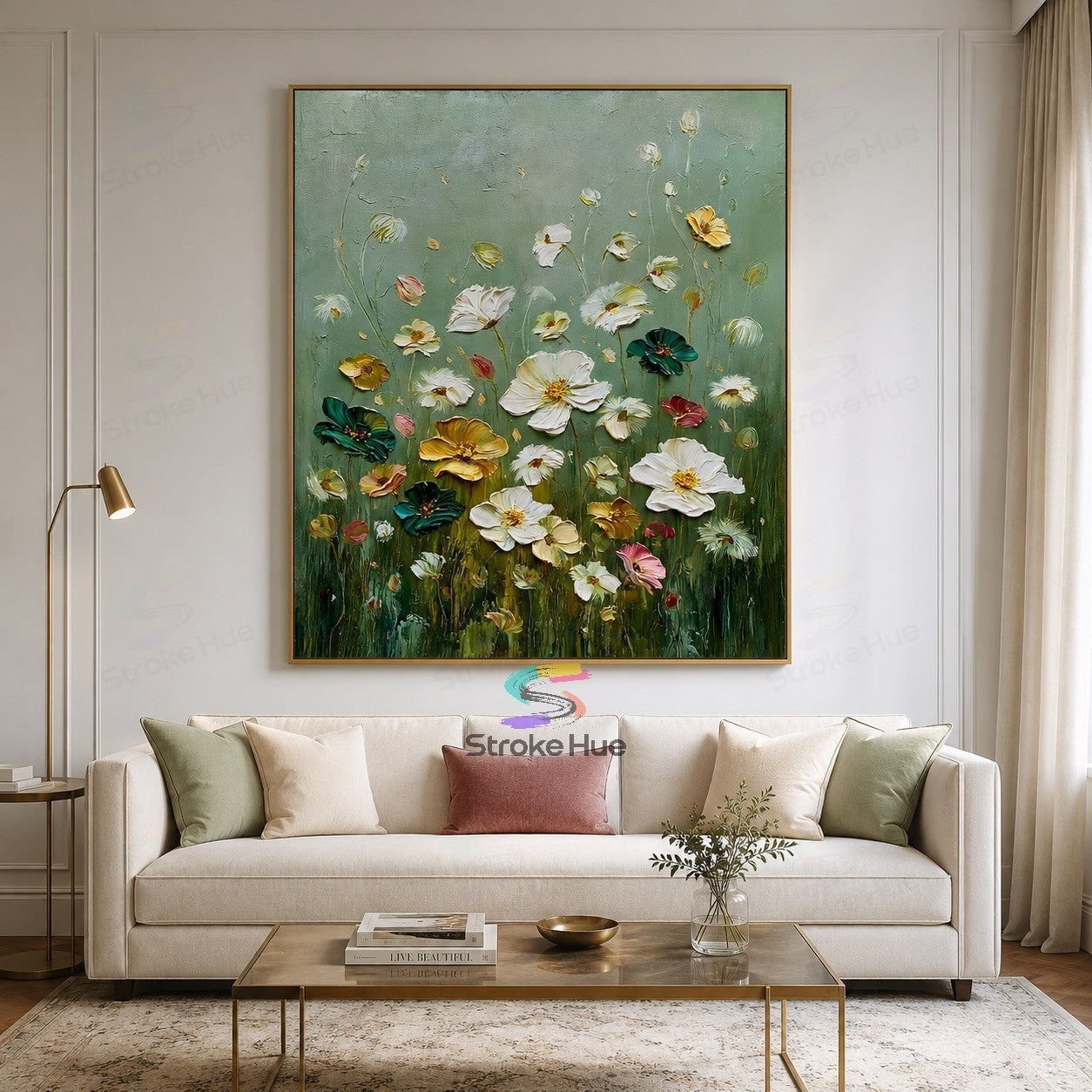 Meadow Rise-Textured Floral Painting