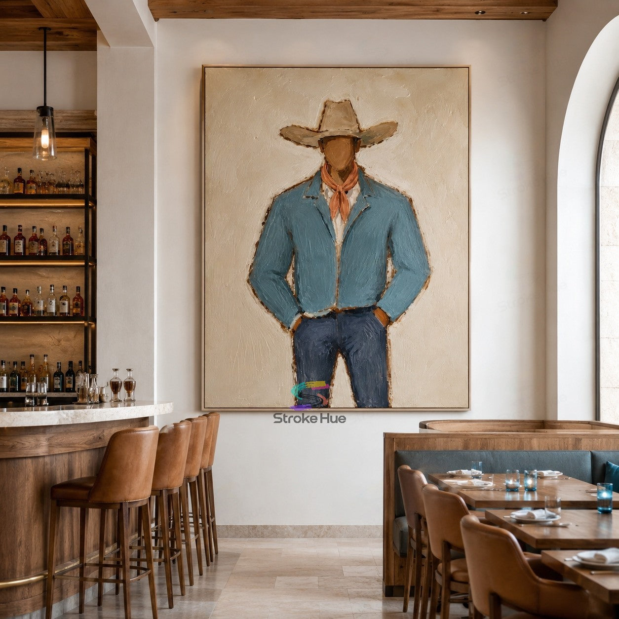 Blue Mesa-Cowboy Portrait Painting