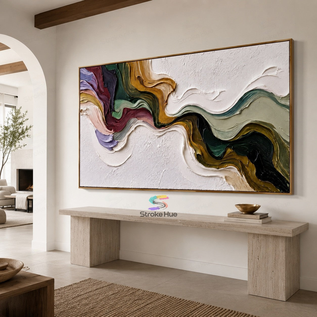 Prismatic Flow-Textured Abstract Painting