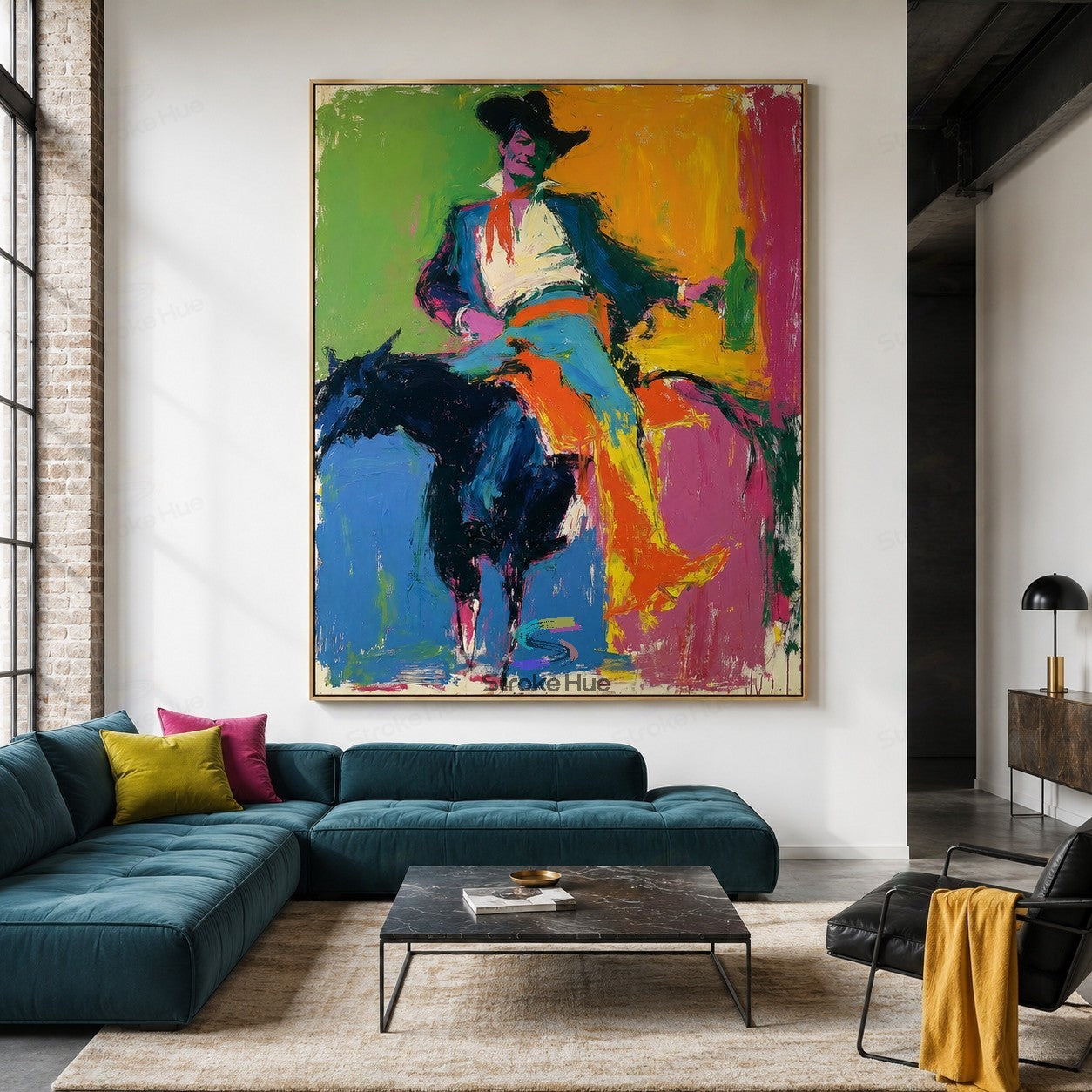 Neon Outlaw-Western Bull Painting
