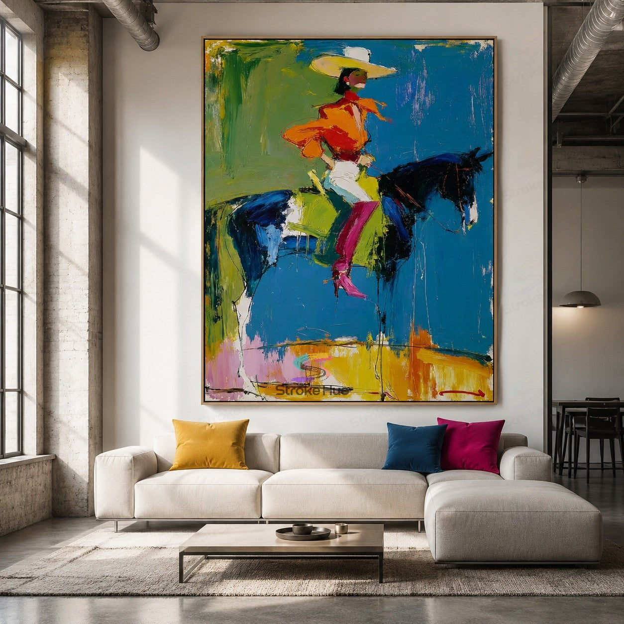 Sunset Stirrup-Cowgirl Horse Painting