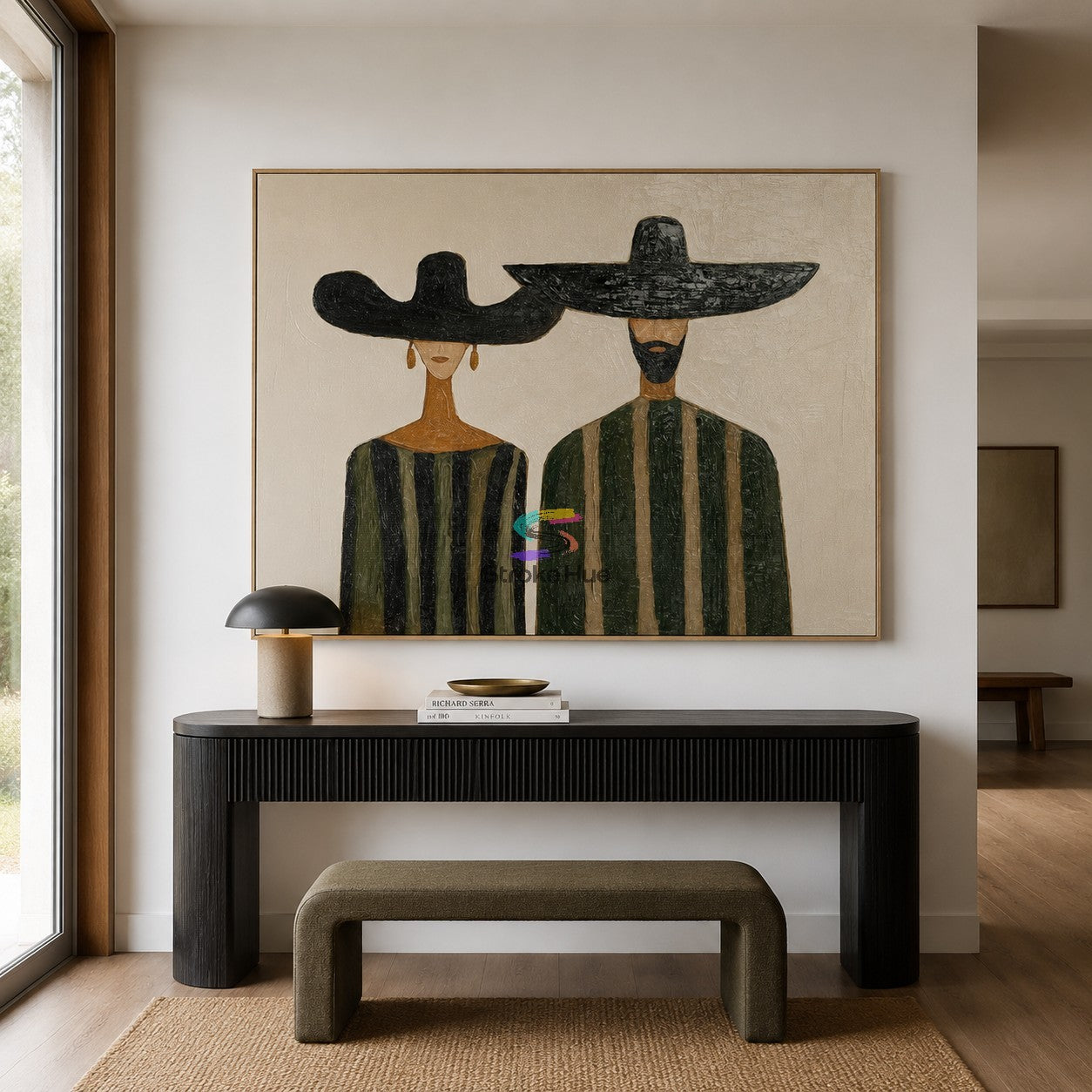 Olive Pair-Sombrero Couple Painting