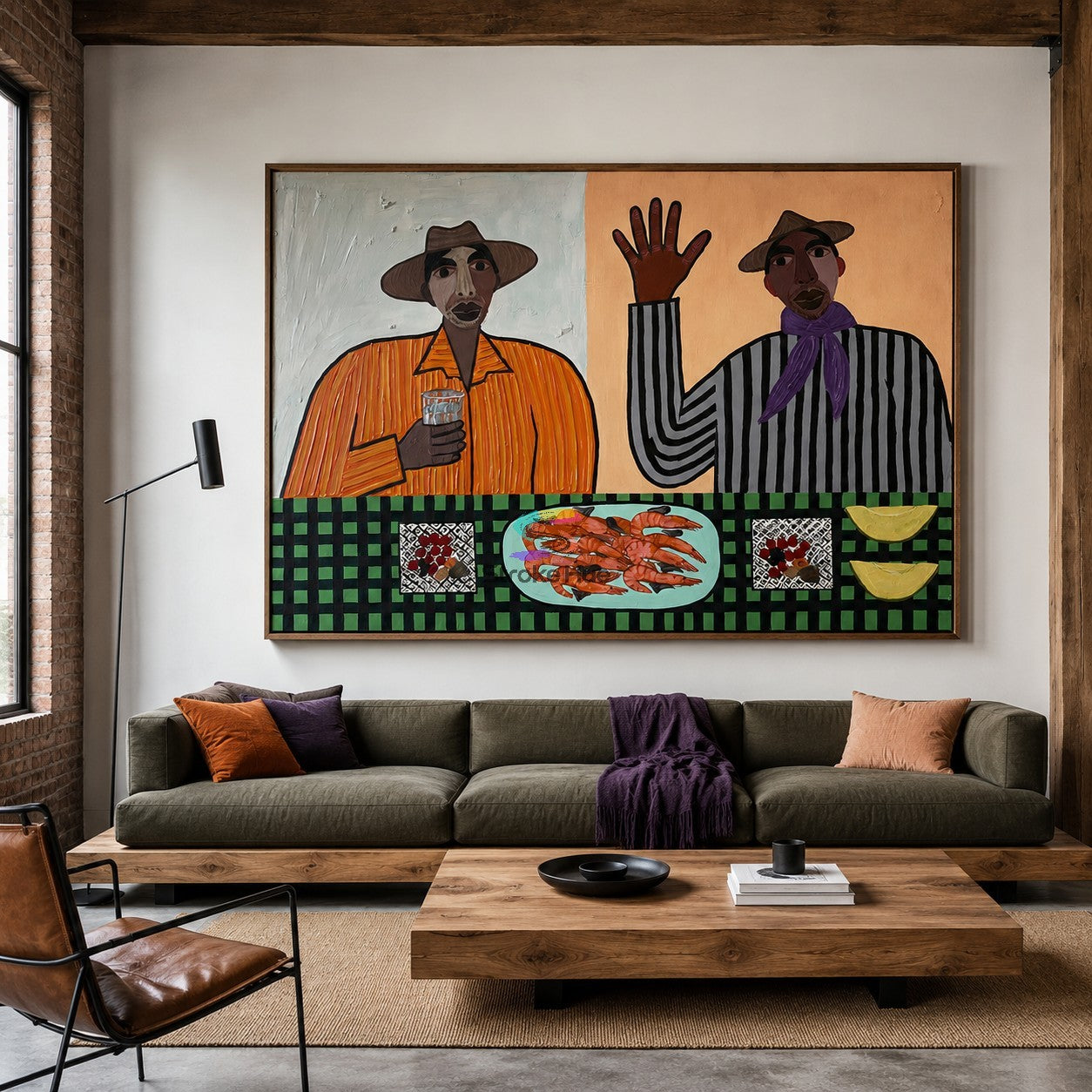 Shrimp Supper-Western Dining Painting