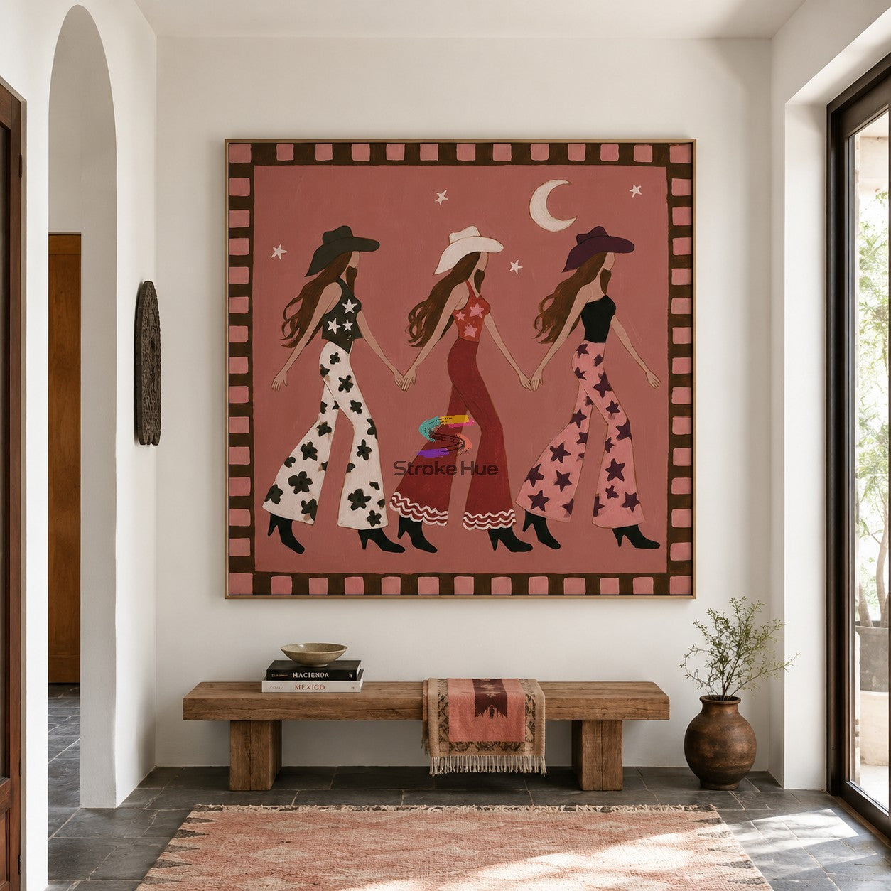 Rosewood Walk-Cowgirl Friendship Painting