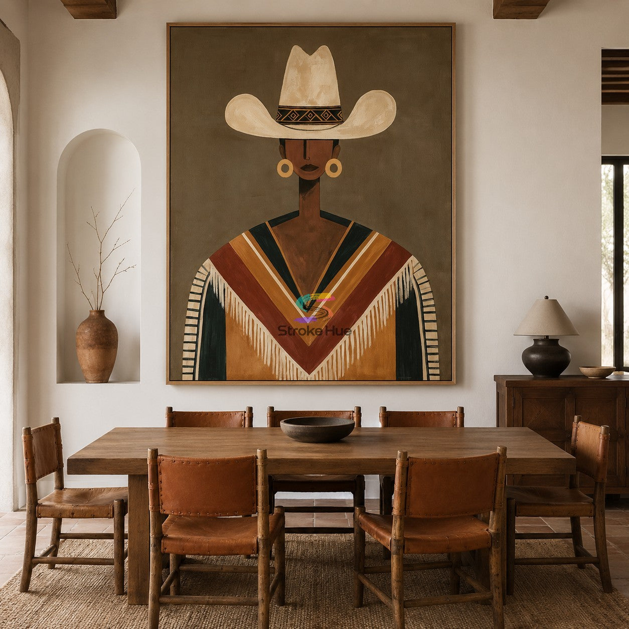 Desert Emblem-Cowgirl Poncho Painting