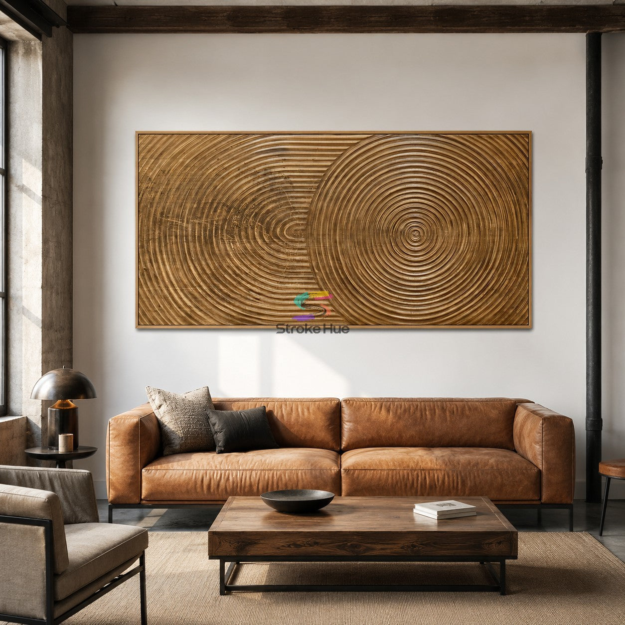 Twin Resonance-Bronze Abstract Painting