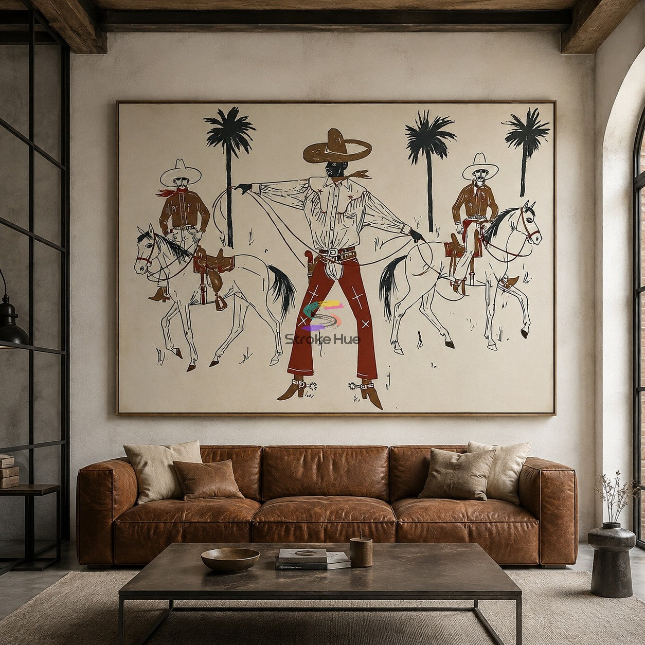 Palm Frontier-Cowboy Lasso Painting