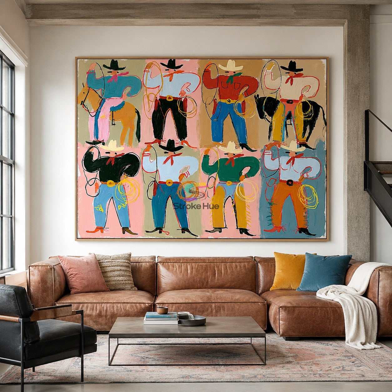 Pastel Posse-Cowboy Lineup Painting